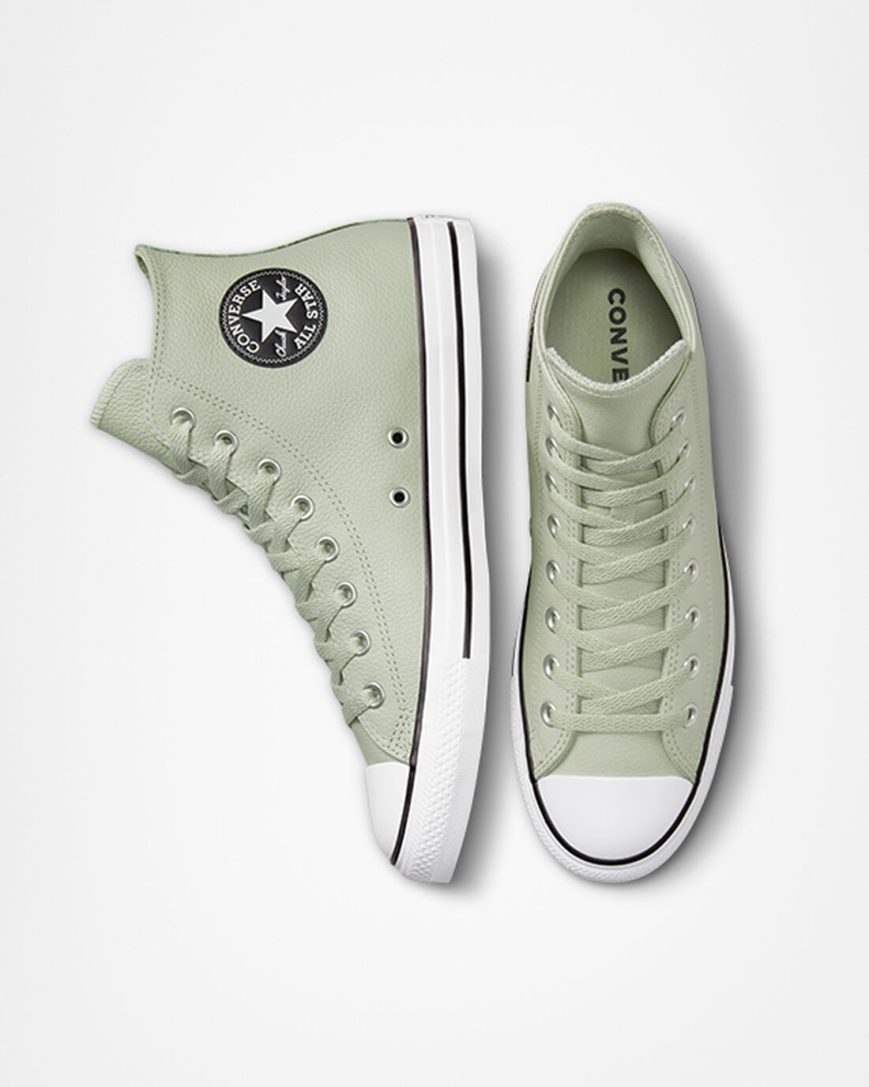 Tenis Converse Chuck Taylor All Star Couro Cano Alto Masculino Verde Oliva | PT Q0914P5